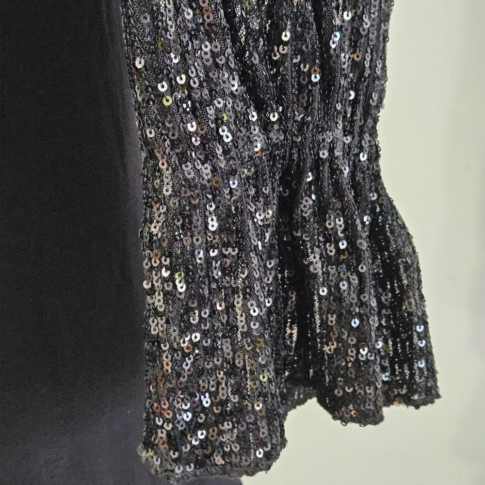 CeCe Women's Sequin Long-sleeve With Smocked Cuffs Dress Size Medium Nwt - Picture 9 of 10
